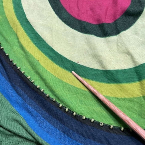 Desigual Tank Dress Size Large Assymetrical Hem Beaded Checkered Print Colorful - Picture 7 of 11